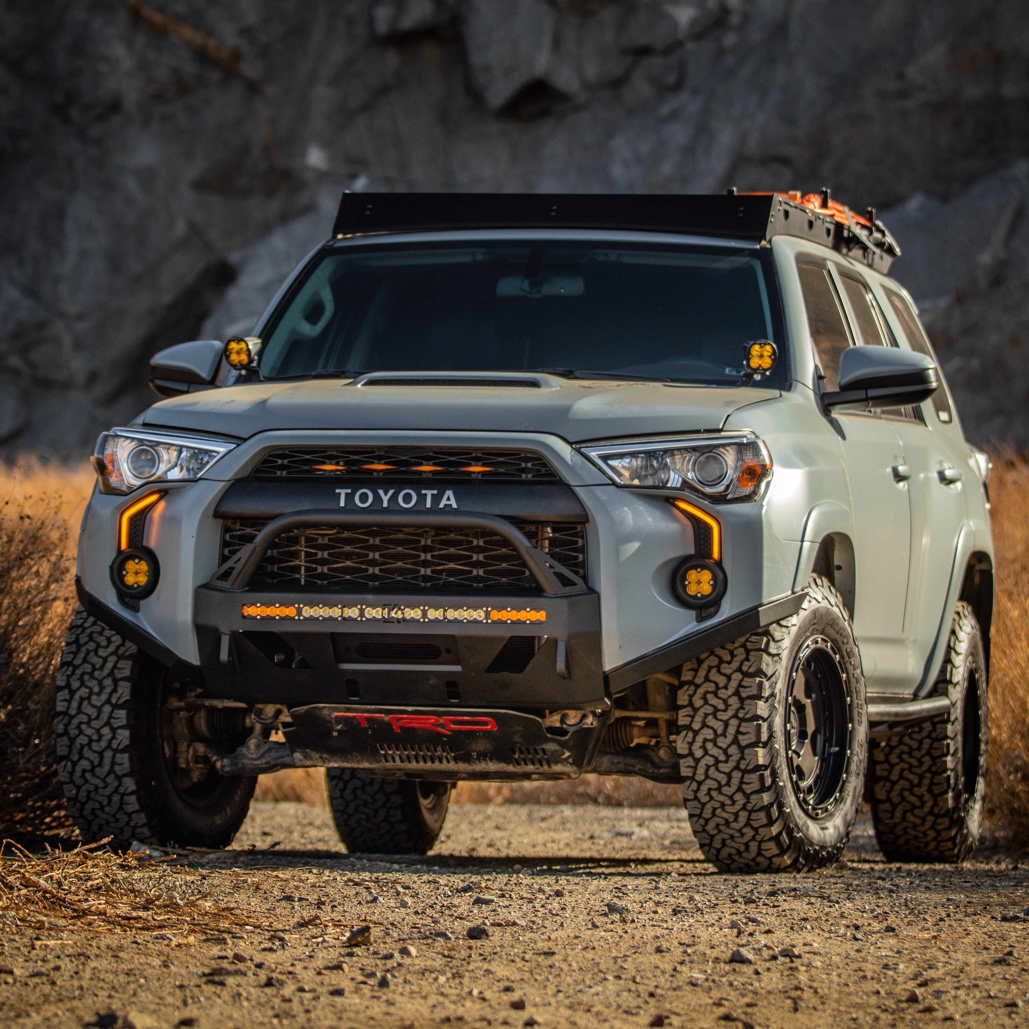 4Runner Lo-Pro winch bumper for 5th Gen models from 2014 to 2024, enhancing off-road capability and rugged style.