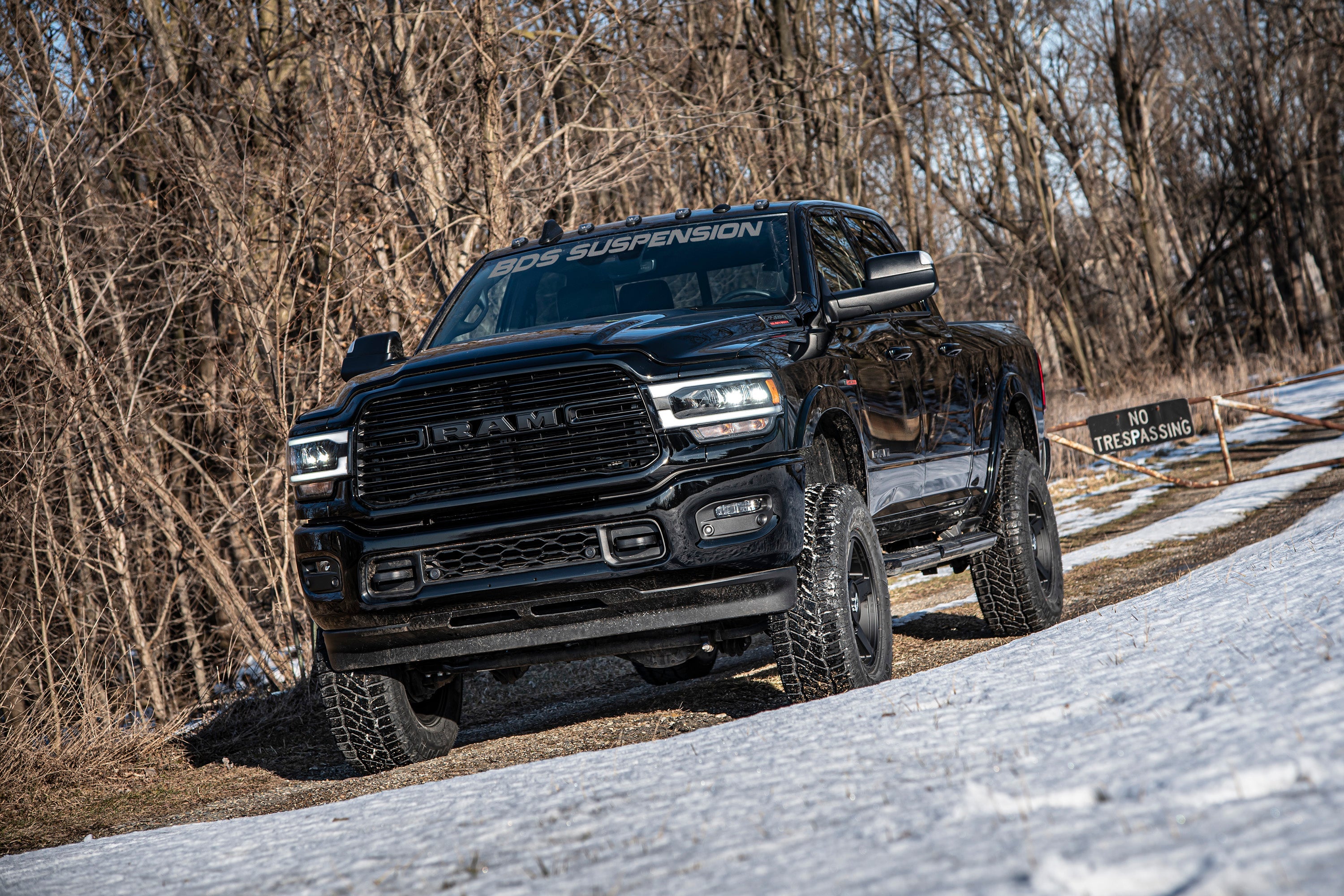 3-inch lift kit for 2019-2024 Ram 2500 with rear air ride, enhancing off-road capability and stance.