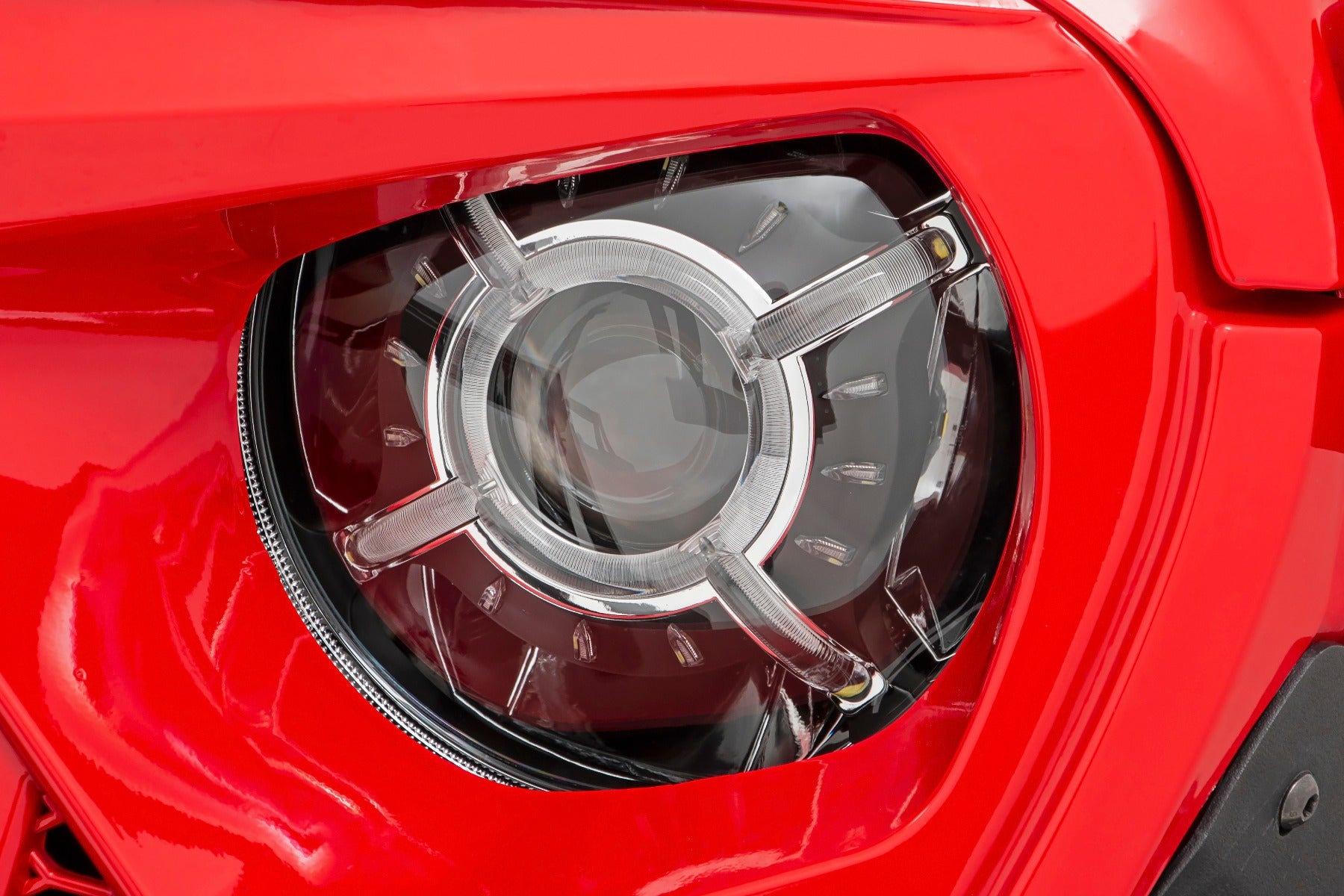 Jeep 9-Inch LED Projection Headlights 18-20 Wrangler JL/JLU, 20-Present Gladiator JT Rough Country