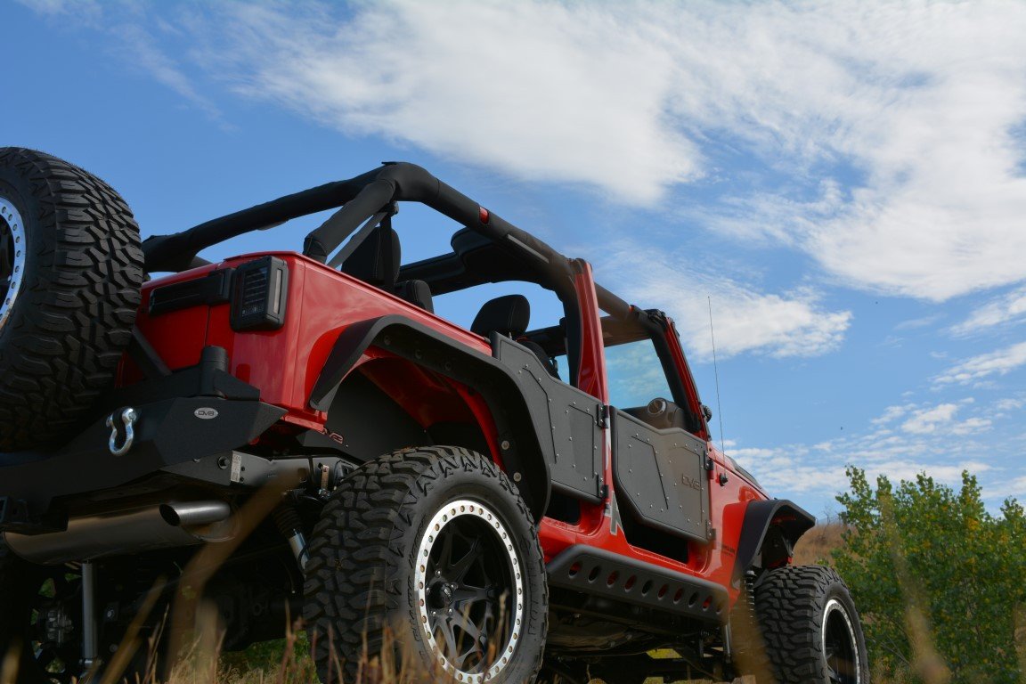 2007 2018 Jeep Wrangler JKU Rear Rock Doors DV8 Offroad