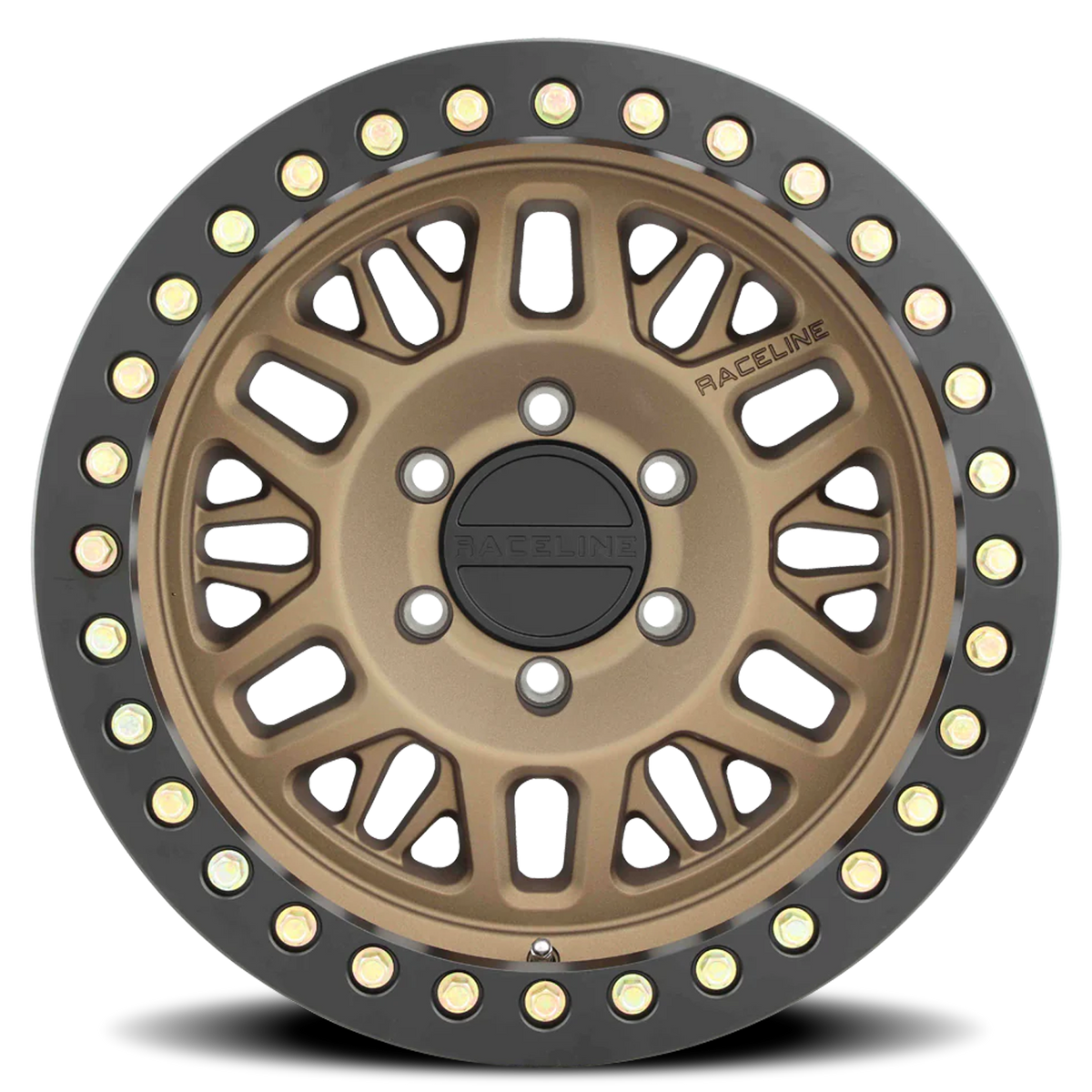 Aluminum Wheels 17x9 Ryno Cast Beadlock RT951BZ Textured Matte Bronze Black Beadlock Ring -12 Offset 6 on 139.7 Bolt Pattern 106.1 Bore Raceline