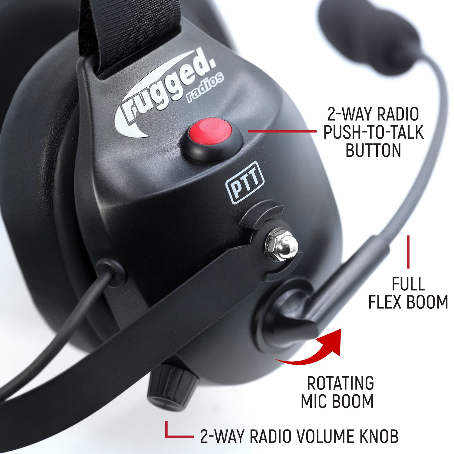 Bluetooth Headset for Cell Phones - 2-Way Radio Compatible (OTH and BTH) - Behind The Head