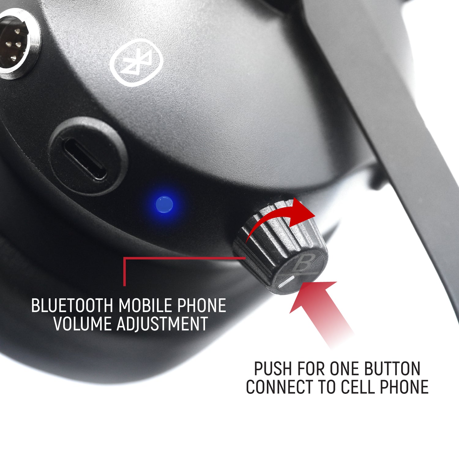 Bluetooth Headset for Cell Phones - 2-Way Radio Compatible (OTH and BTH) - Behind The Head