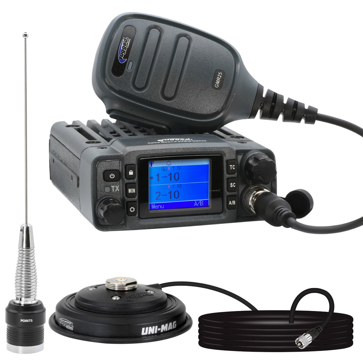 GMR25 Radio Kit - 25W Waterproof GMRS Mobile Radio with Antenna