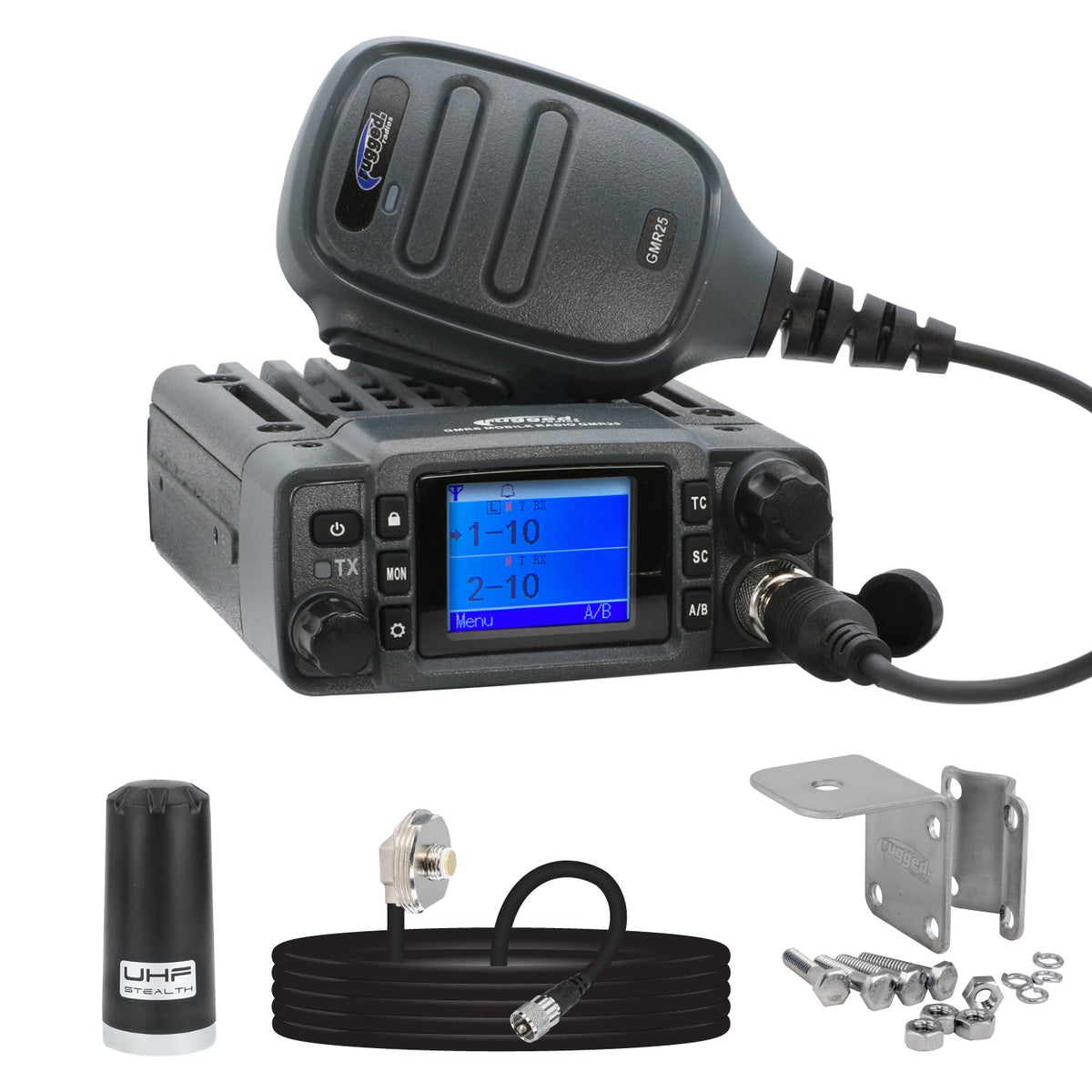 GMR25 Radio Kit Lite - 25W Waterproof GMRS Mobile Radio with Stealth Antenna