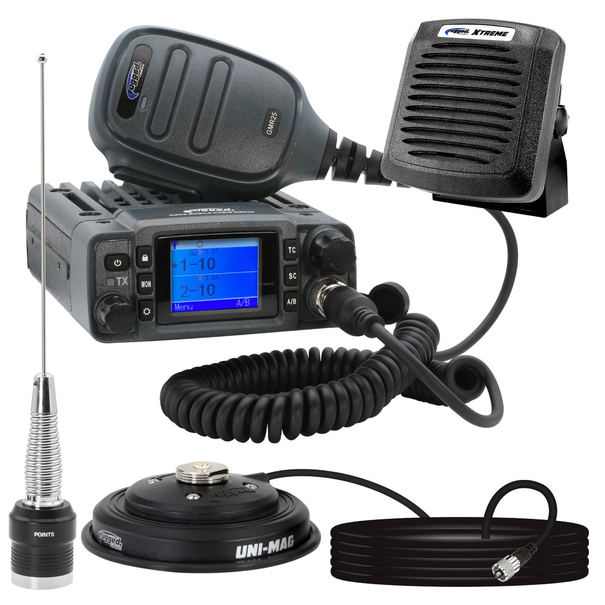 GMR25 Radio Kit Plus - 25W Waterproof GMRS Mobile Radio with Antenna and Speaker