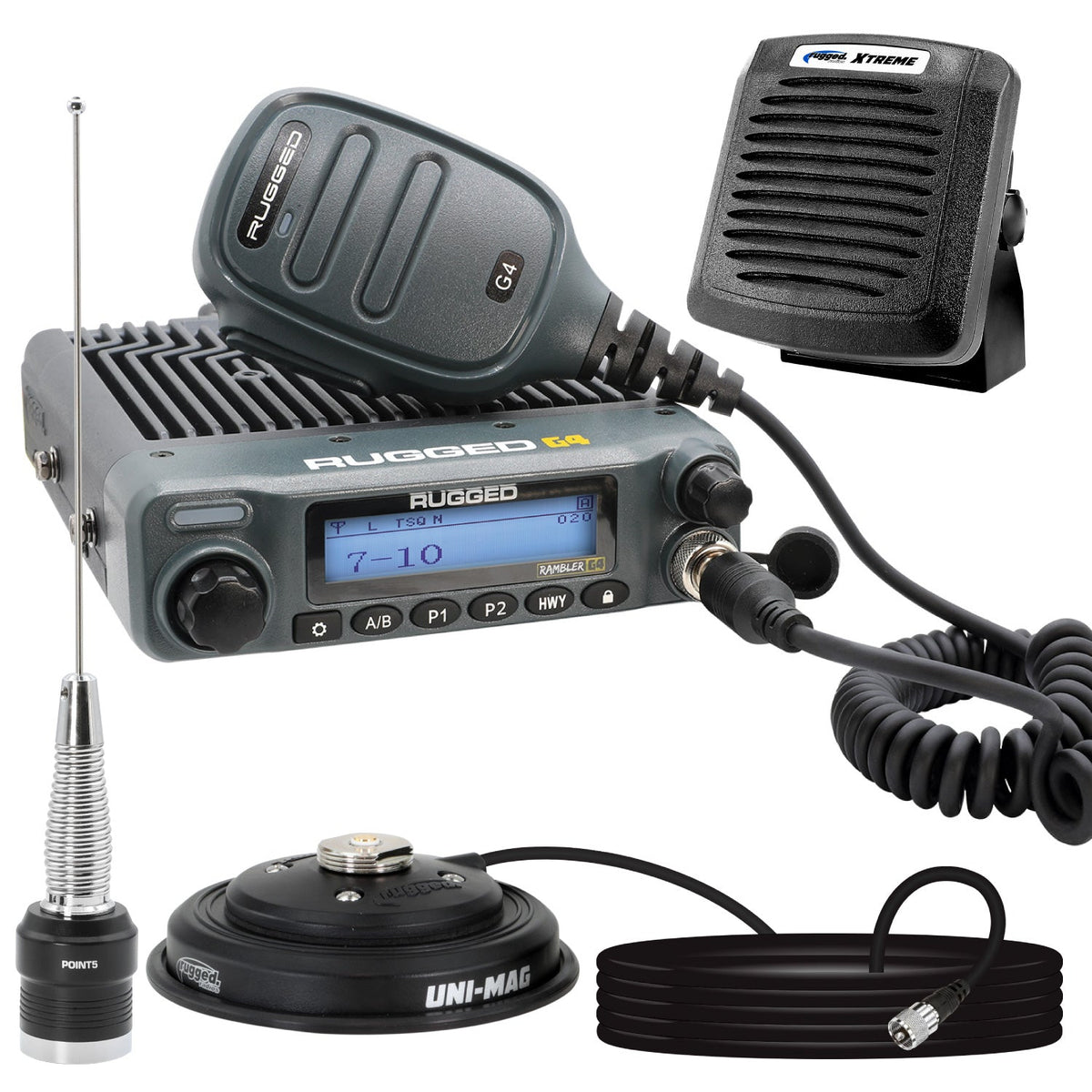 Rambler G4 Radio Kit Plus - 50W GMRS Mobile with Antenna and Speaker