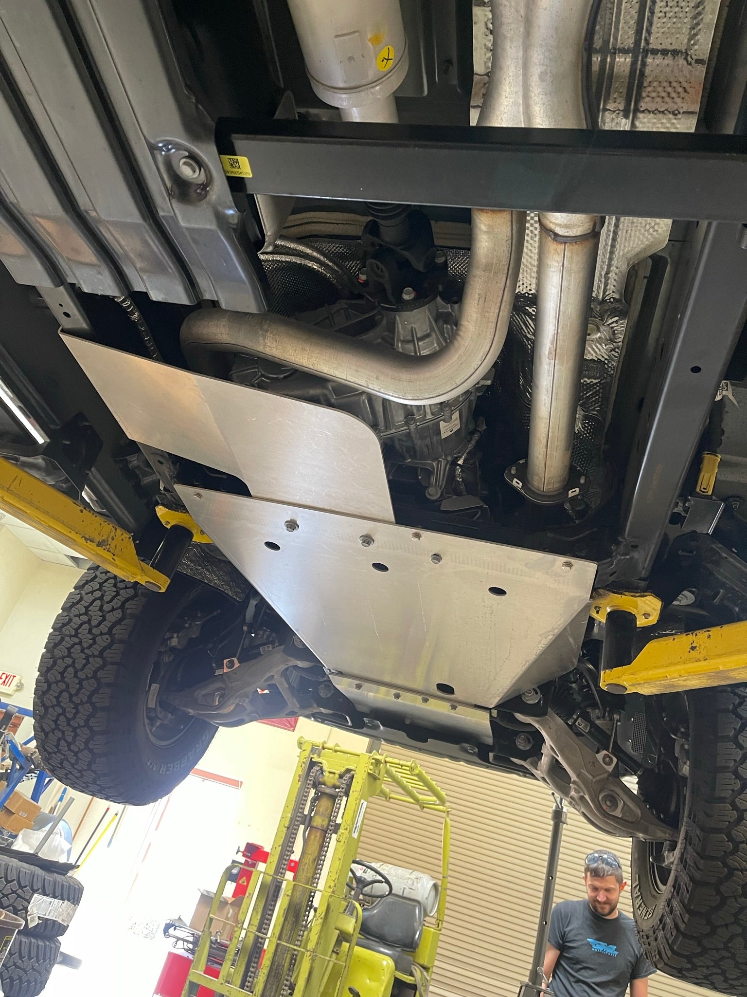 2021-2024 Ram TRX skid plate kit installed, showcasing underbody protection and robust design for off-road durability.