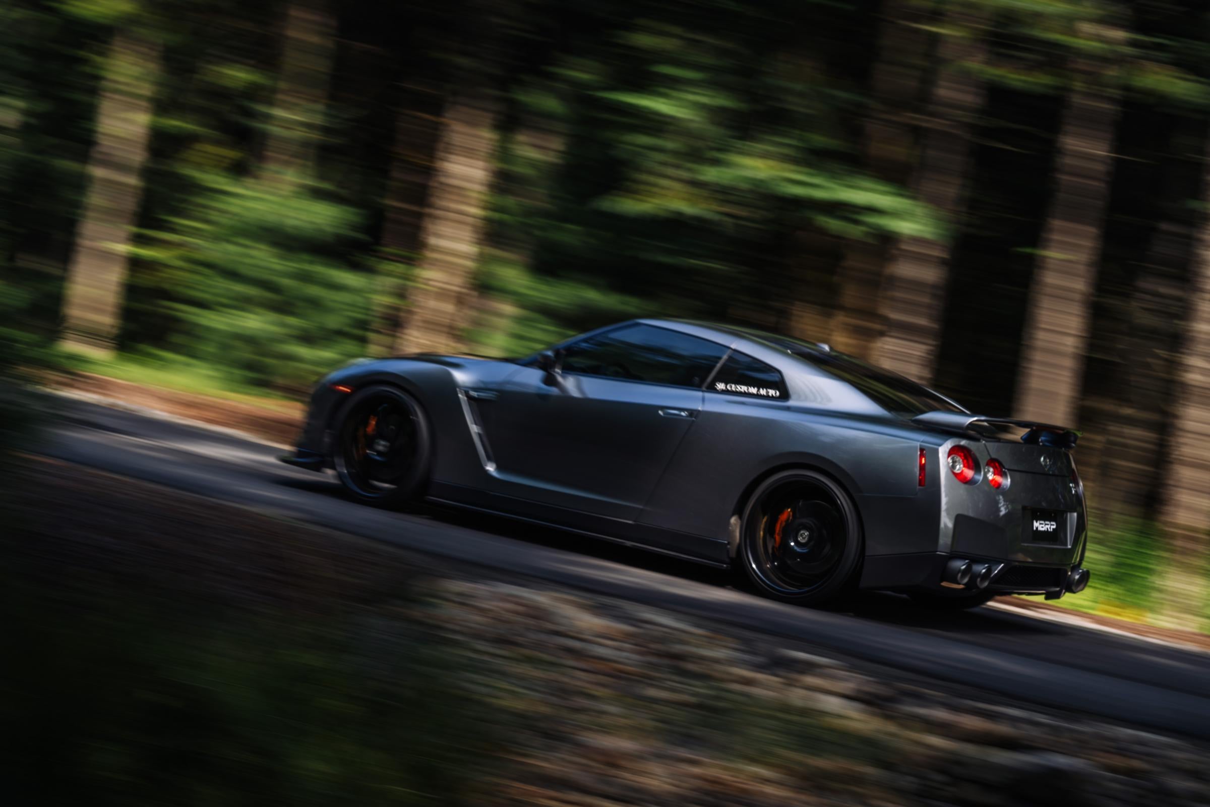 2009-2024 Nissan GT-R 3.8L Armor Pro T304 Stainless Steel 3.5 Inch Cat-Back Dual Split Rear with Quad Carbon Fiber Tips MBRP