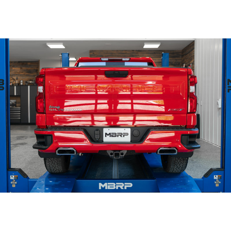 2.5 Inch Cat Back Exhaust System For 19-up Silverado/Sierra 1500 6.2L, 2022 Silverado LTD/ Sierra Limited 6.2L Dual Rear Aluminized Steel MBRP