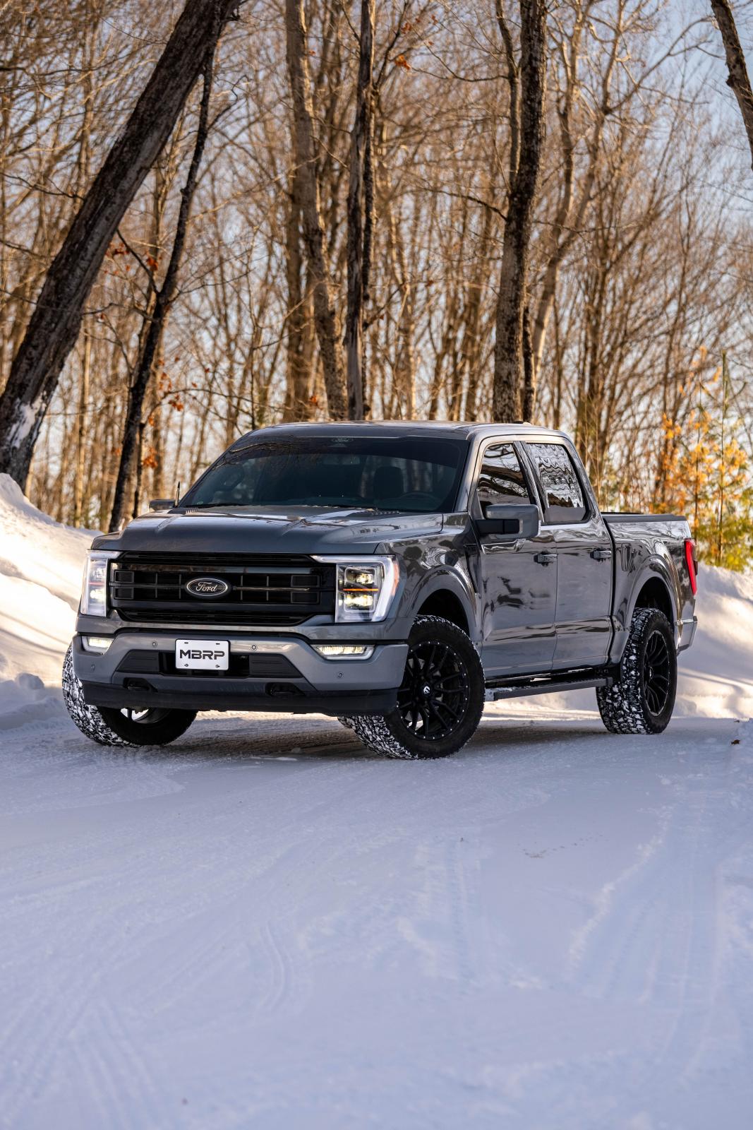 2021-2024 Ford F-150 Tremor and 2022-2024 Ford F-150 Black-Coated Aluminized Steel 3 Inch Cat-Back Dual Rear Exit Armor BLK Series MBRP