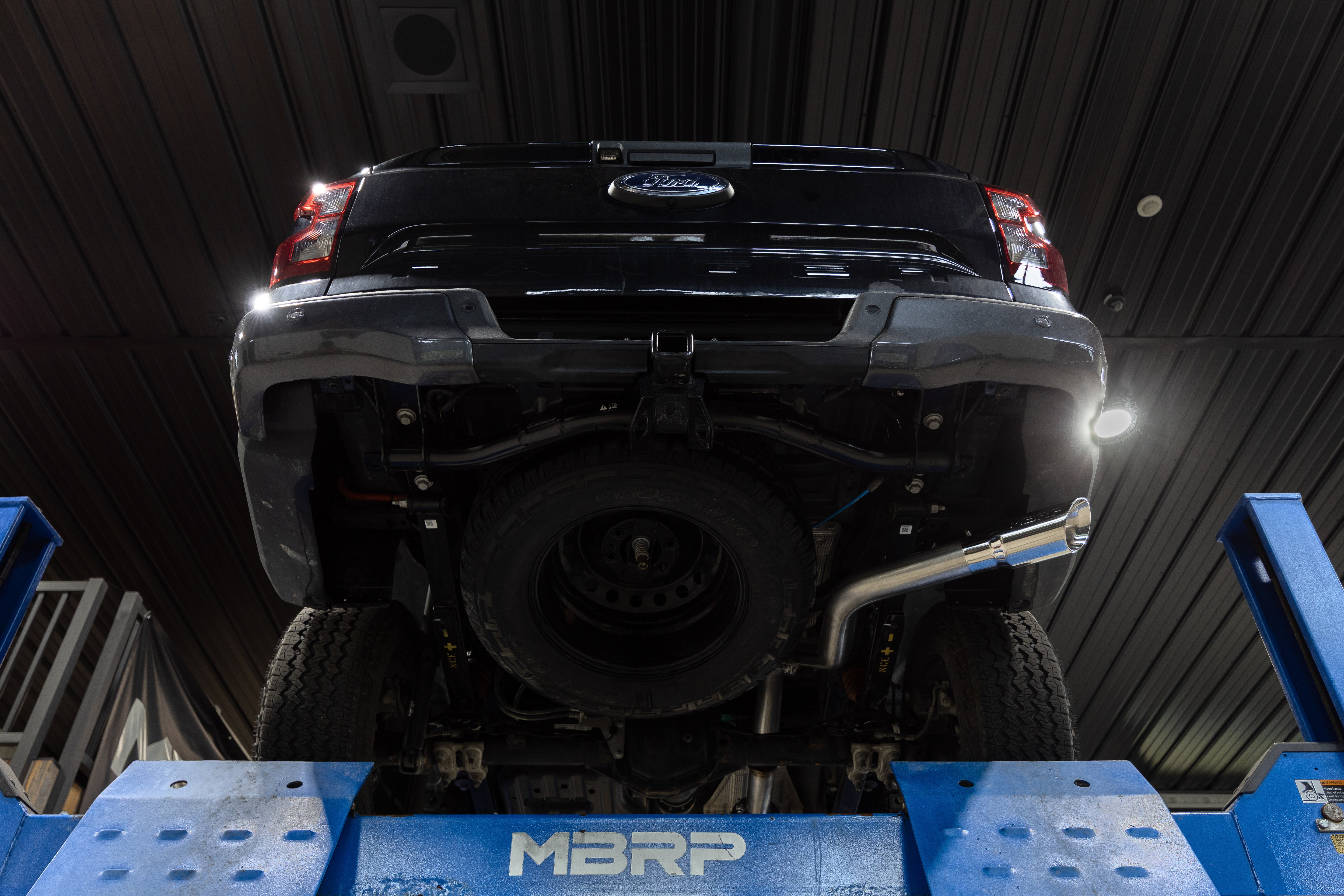 2024 Ford Ranger 2.3L Ecoboost Armor Lite Aluminized Steel 3-Inch Cat-Back Single Side Exit with Polished Tip MBRP