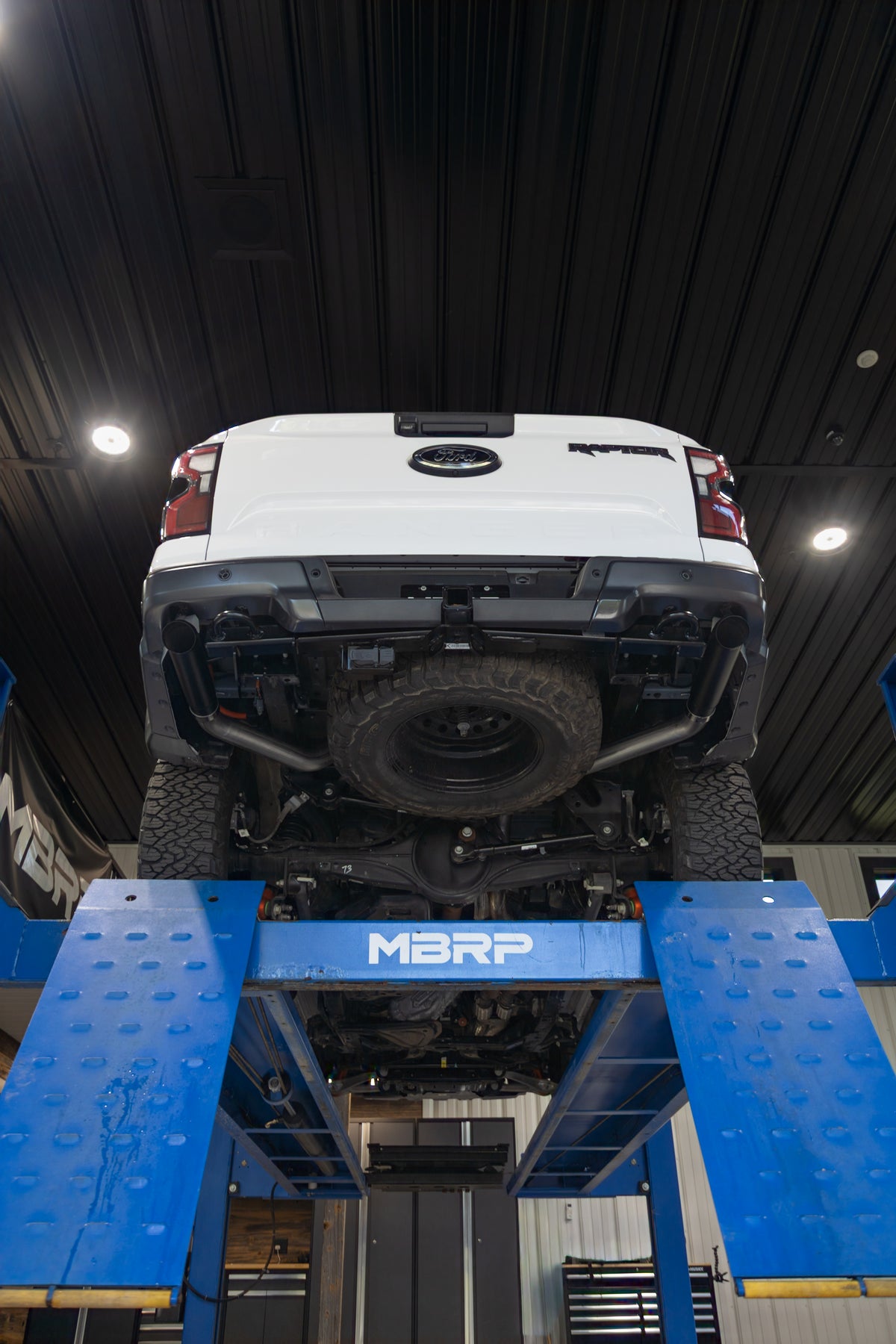 24-Present Ford Ranger Raptor 3.0L EcoBoost, Armor BLK 3-Inch Axle-Back Dual Rear Turn-Down MBRP