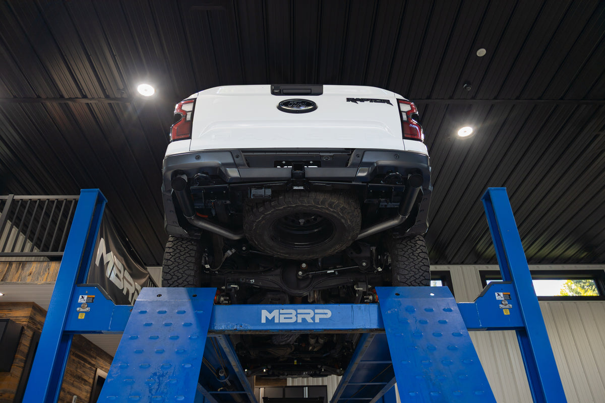 24-Present Ford Ranger Raptor 3.0L EcoBoost, Armor BLK 3-Inch Axle-Back Dual Rear Turn-Down MBRP