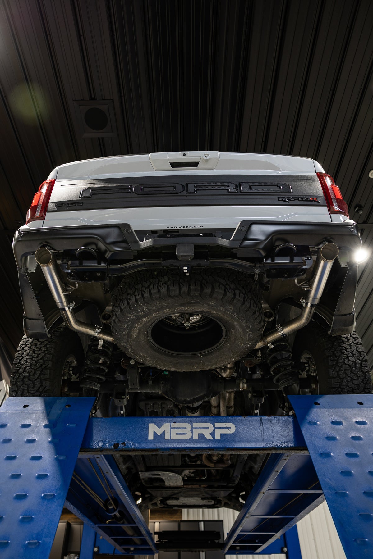 22-Present Ford F-150 Raptor 3.5L and Raptor R 5.2L Armor Pro 3-Inch Axle-Back Dual Split Rear Turn Down MBRP