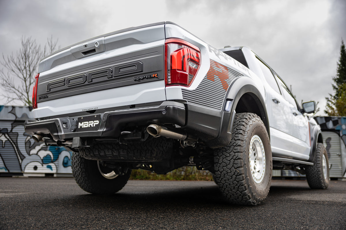 22-Present Ford F-150 Raptor 3.5L and Raptor R 5.2L Armor Pro 3-Inch Axle-Back Dual Split Rear Turn Down MBRP