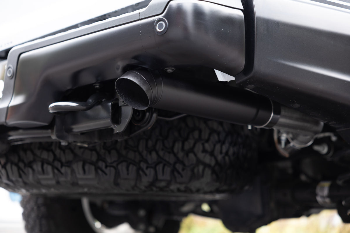 22-Present Ford F-150 Raptor 3.5L and Raptor R 5.2L Armor BLK 3-Inch Axle-Back Dual Split Rear Turn Down MBRP