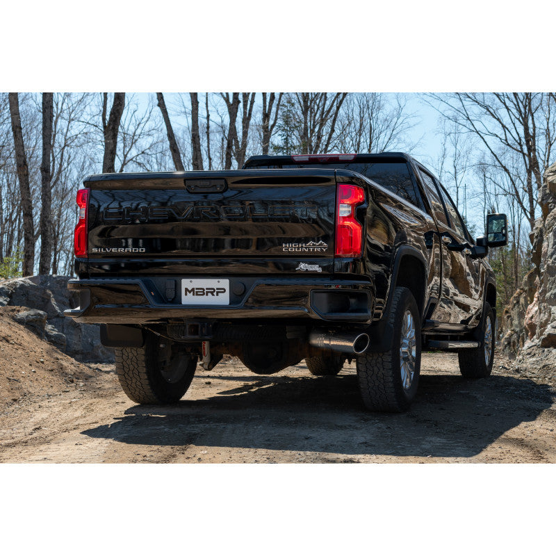 20-25 Silverado/Sierra 2500/3500 T304 Stainless Steel 4 Inch Filter Back Single Side Exit Exhaust System MBRP