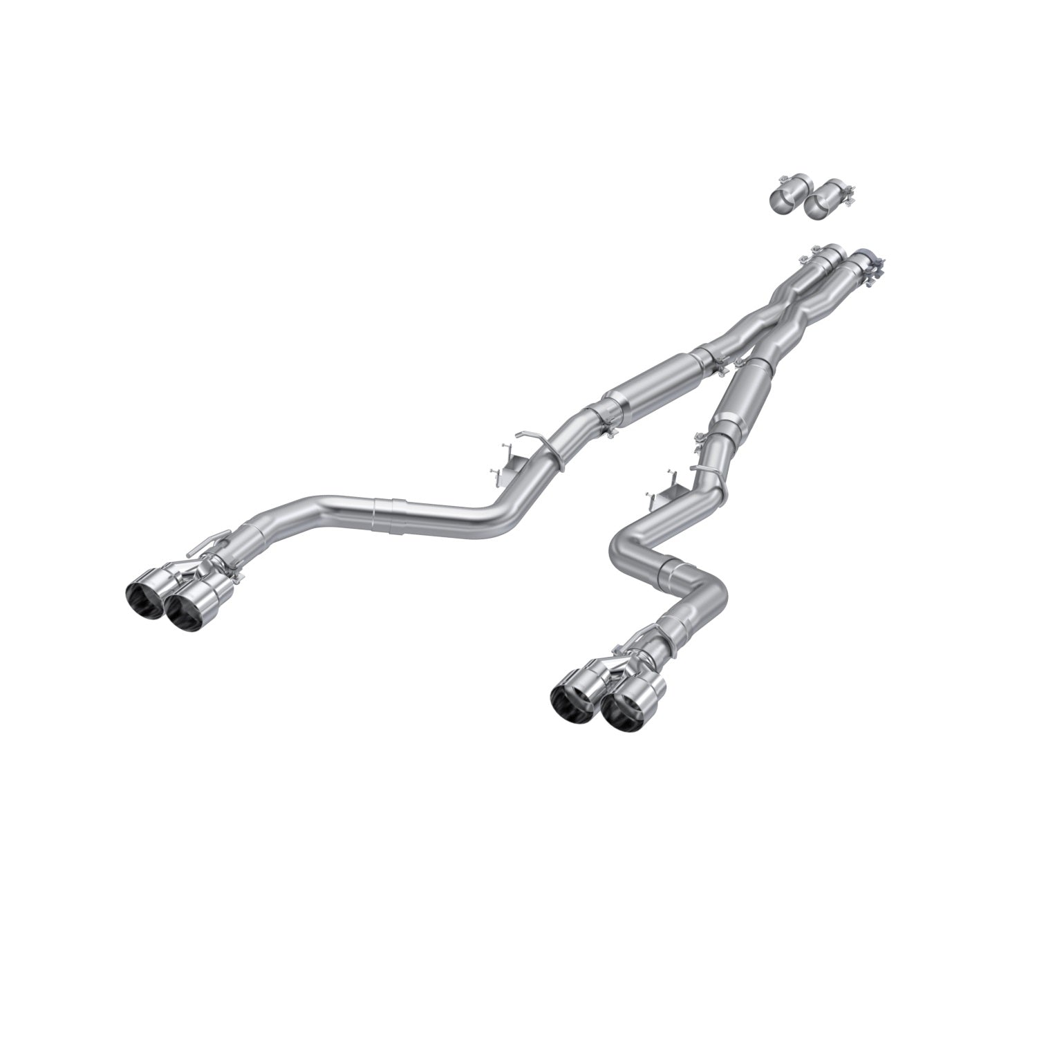 15-23 Dodge Challenger Aluminized Steel 3 Inch Dual Cat Back Quad Tips (Street Version) Exhaust System MBRP