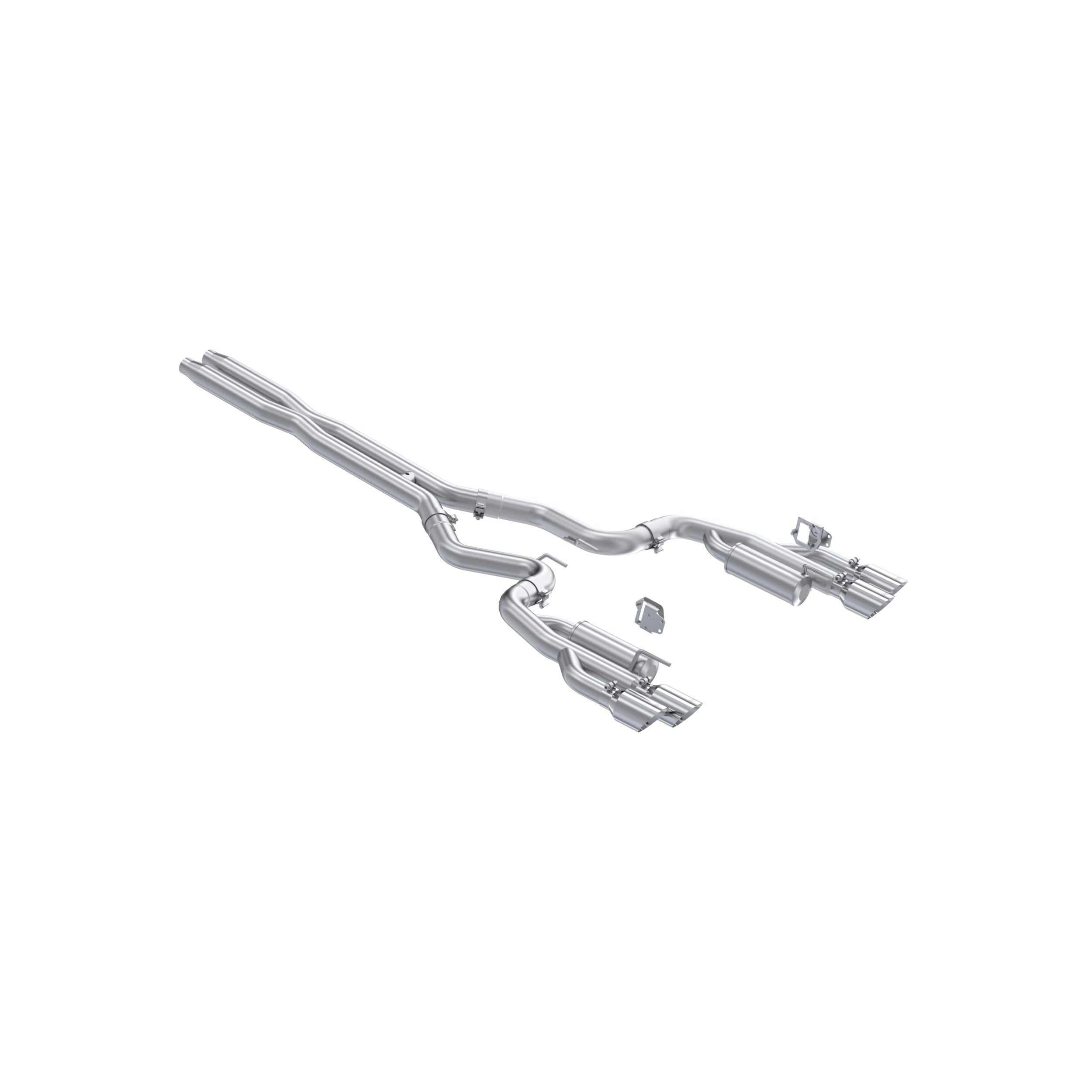 24-Up Ford Mustang GT 5.0L, Armor Lite Aluminized Steel 3 Inch Cat-Back Dual Split Rear with Quad Tips, Race Profile MBRP