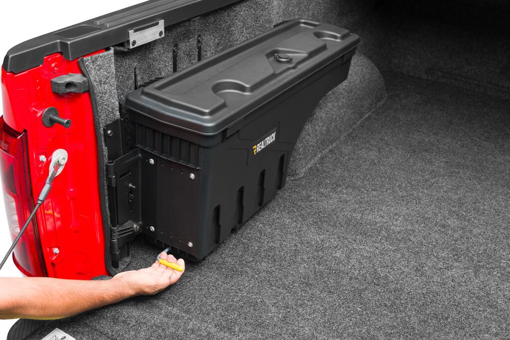 Truck Bed Storage Box Swing Case 2015-2026 Ford F-150 (Includes Lightning) Drivers Side Black Smooth UnderCover