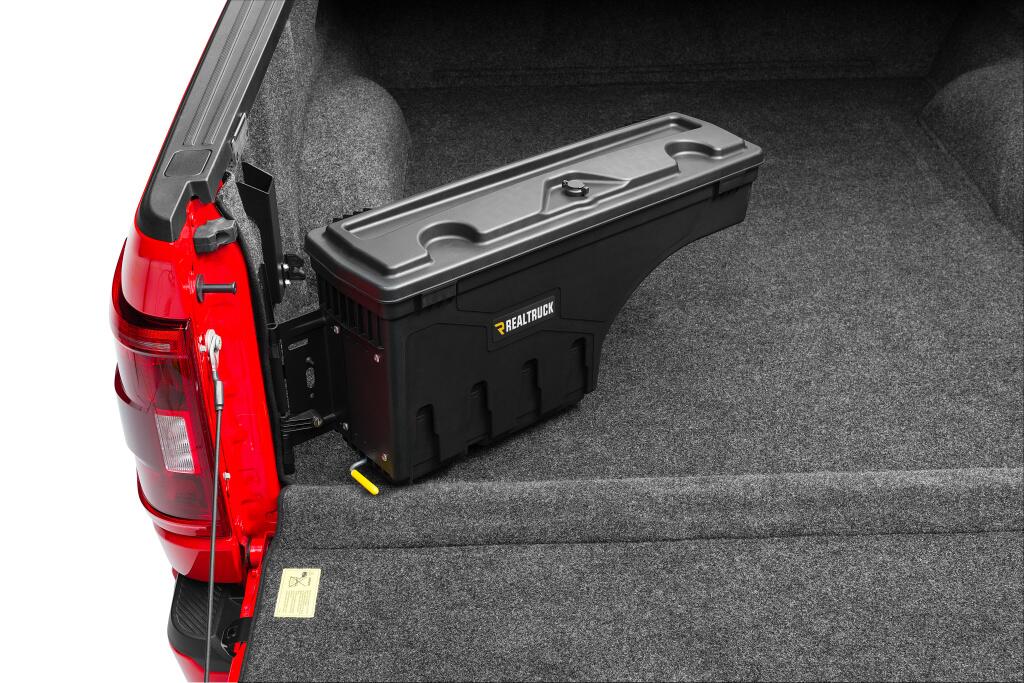 Truck Bed Storage Box Swing Case 2015-2026 Ford F-150 (Includes Lightning) Drivers Side Black Smooth UnderCover