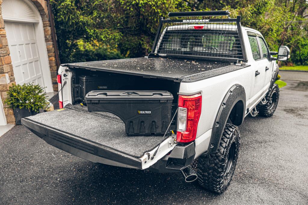 Truck Bed Storage Box Swing Case 2017-2027 Ford F-250/350 Passenger Side Black Smooth UnderCover