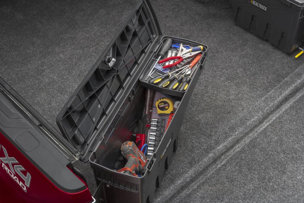 Truck Bed Storage Box Swing Case 2019-2023 Toyota Tacoma Without Storage Box Drivers Side Black Smooth UnderCover