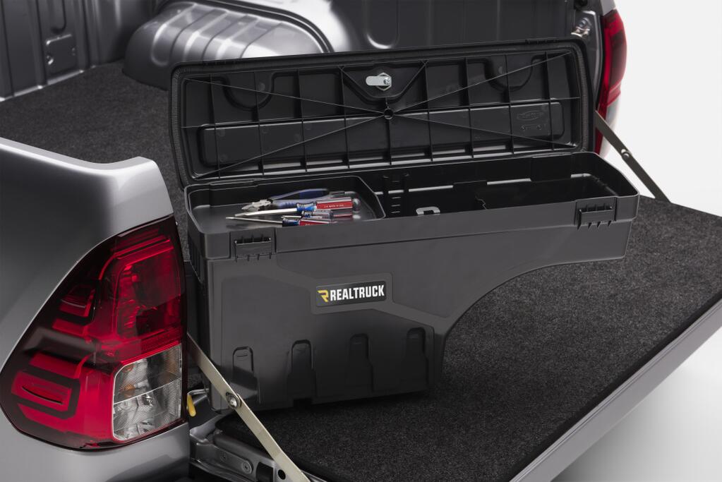 Truck Bed Storage Box Swing Case 2019-2023 Toyota Tacoma Without Storage Box Drivers Side Black Smooth UnderCover
