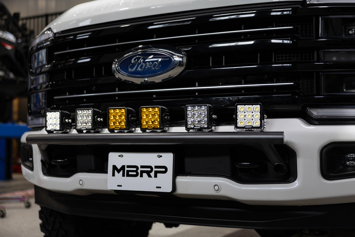 2017-Up Ford F250/ F350/ F450/ F550 Superduty Black-Coated Bumper Light Mounting Bar MBRP