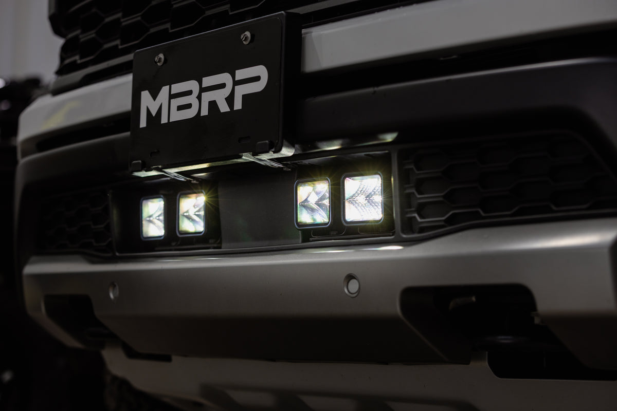 24-Up Ford Ranger Raptor Bumper Light Kit Clear Flood Beam MBRP