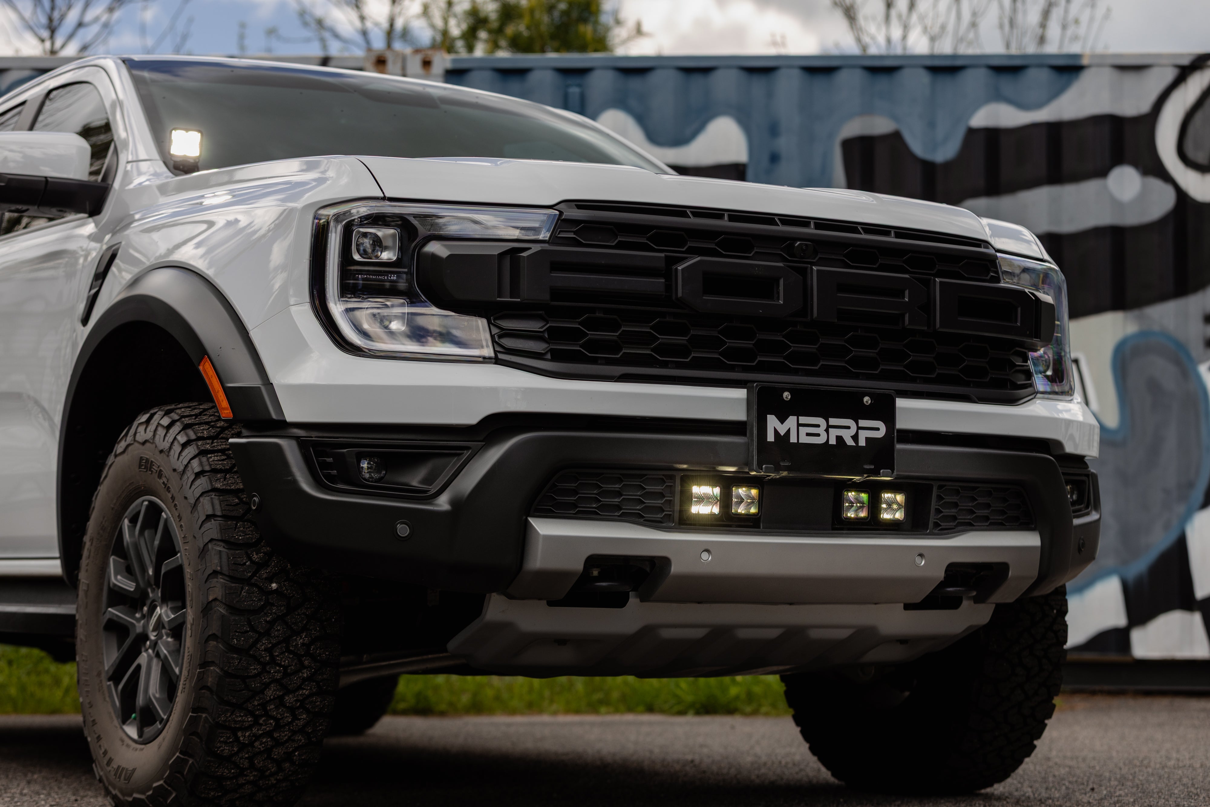 24-Up Ford Ranger Raptor Bumper Light Kit Clear Spot Beam MBRP