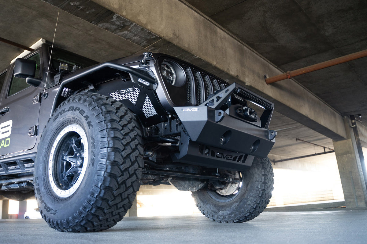 2018=2025 Jeep Wrangler JL JL Gladiator JT Front Bumper Sway Bar Disconnect Motor Skid Plate DV8 Offroad
