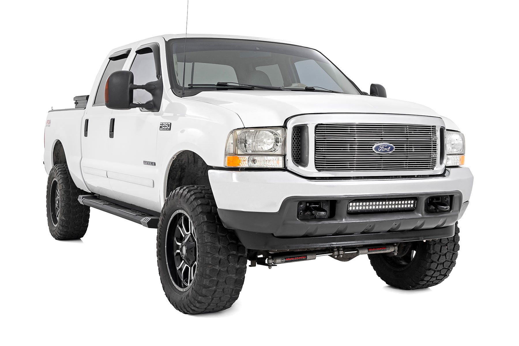 HD2 Aluminum Running Boards Super Crew Cab Ford F-250/F-350 Super Duty (99-16) Rough Country