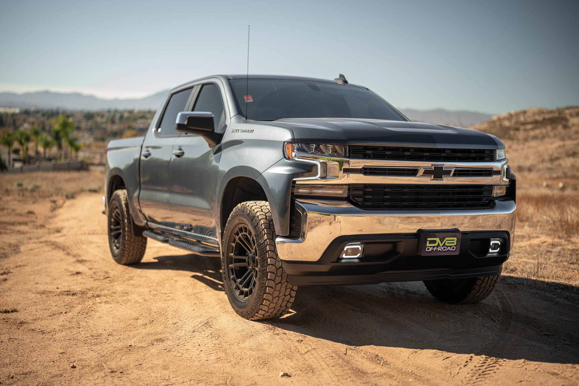 2019 2024 GMC Sierra 1500 & Chevrolet Silverado 1500 Crew Cab OE Plus Side Steps DV8 Offroad