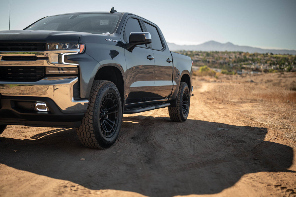 2019 2024 GMC Sierra 1500 & Chevrolet Silverado 1500 Crew Cab OE Plus Side Steps DV8 Offroad