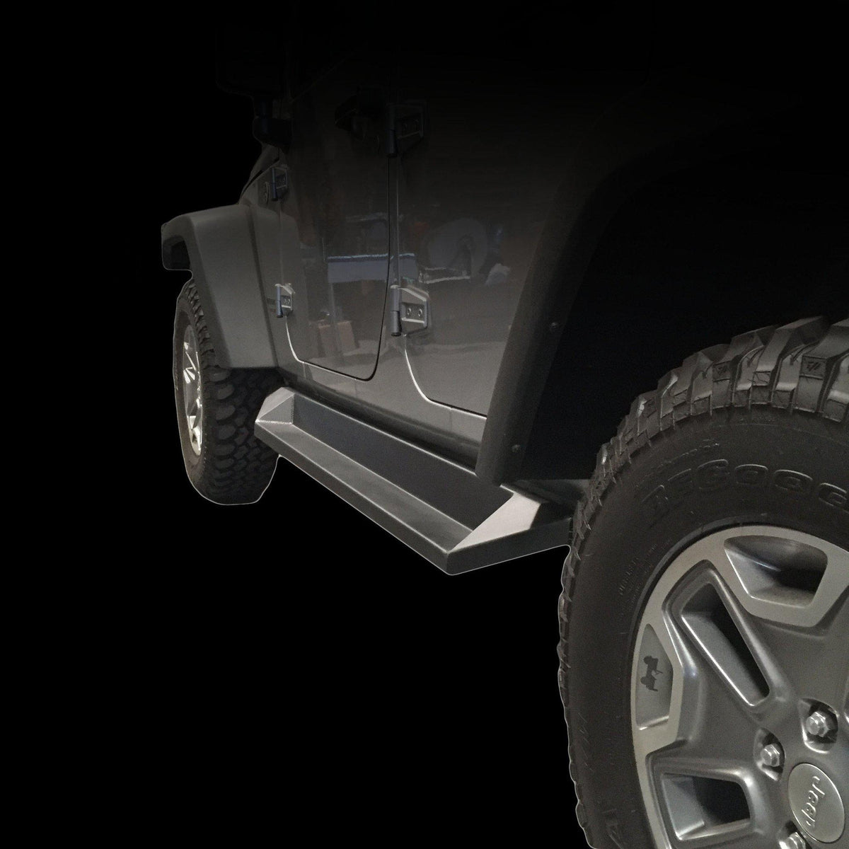2007 2018 Jeep Wrangler 4 Door Plated Sliders DV8 Offroad