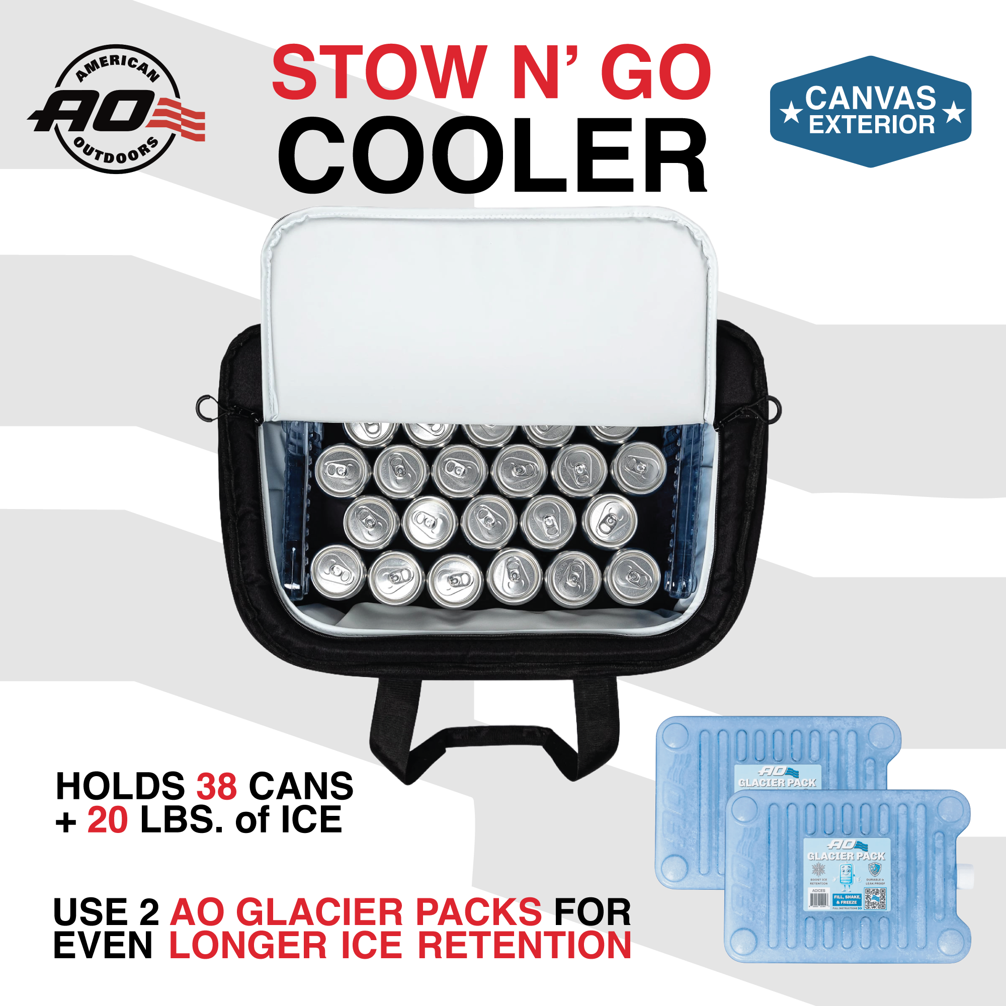 Stow-N-Go Canvas 38 Can Cooler - Black