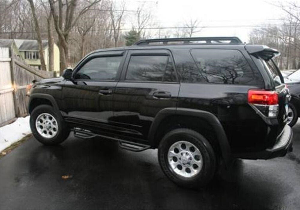 Nerf Step Bar Wheel-to-Wheel (2 Steps per Side) 2 Inch Main Tube Diameter 2003-2009 Toyota 4Runner Textured Black NFab
