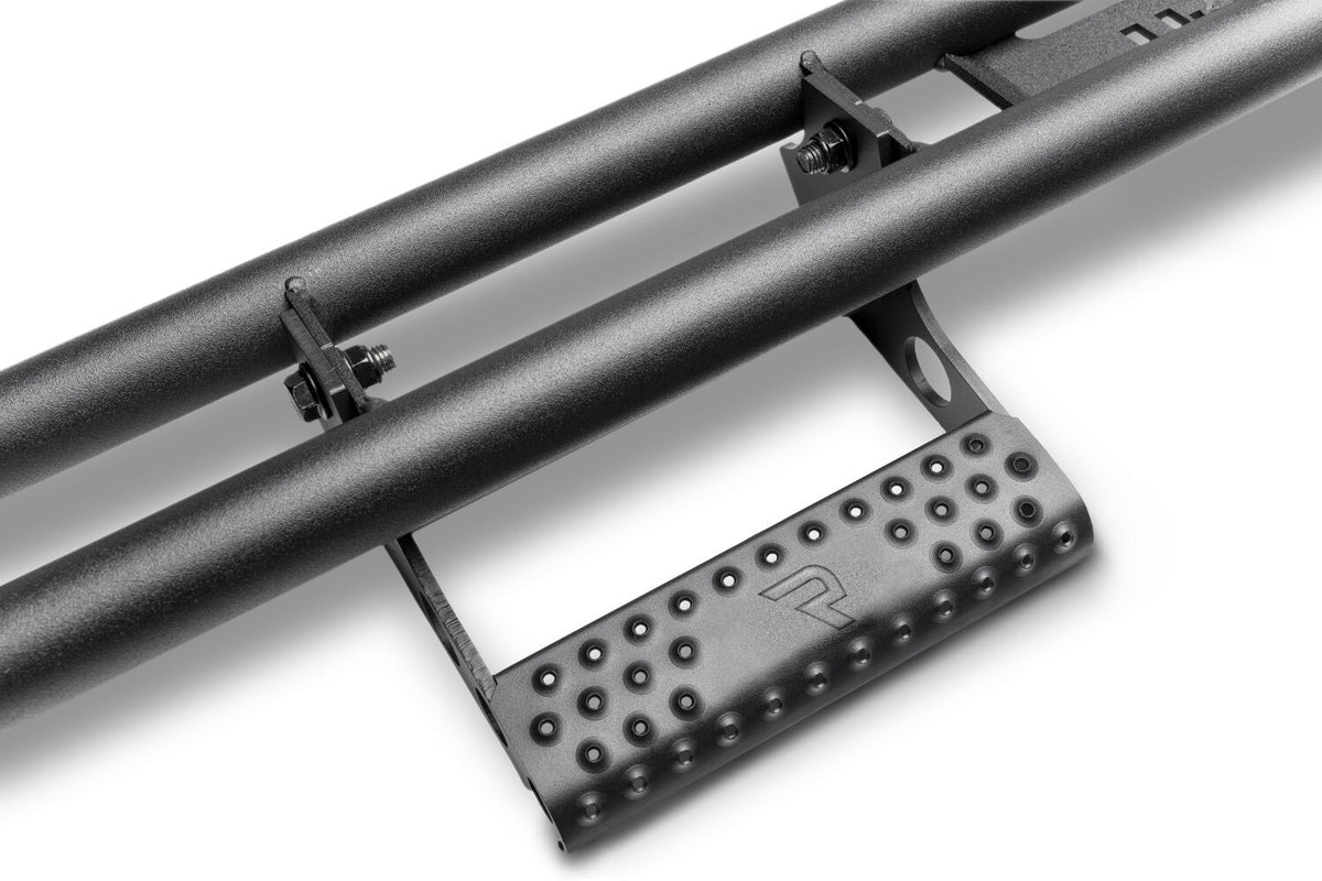 RKR Step System Cab Length (2 Step Mounts/2 Steps per Side) 1.75 Inch Rails 2005-2023 Toyota Tacoma Access Cab Textured Black NFab