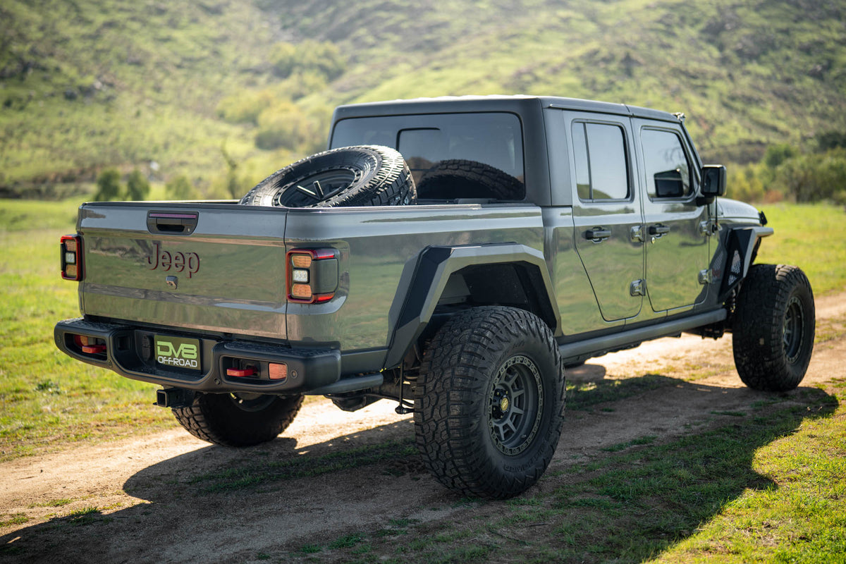 2020 2025 Jeep Gladiator JT Adjustable In Bed Tire Carrier DV8 Offroad