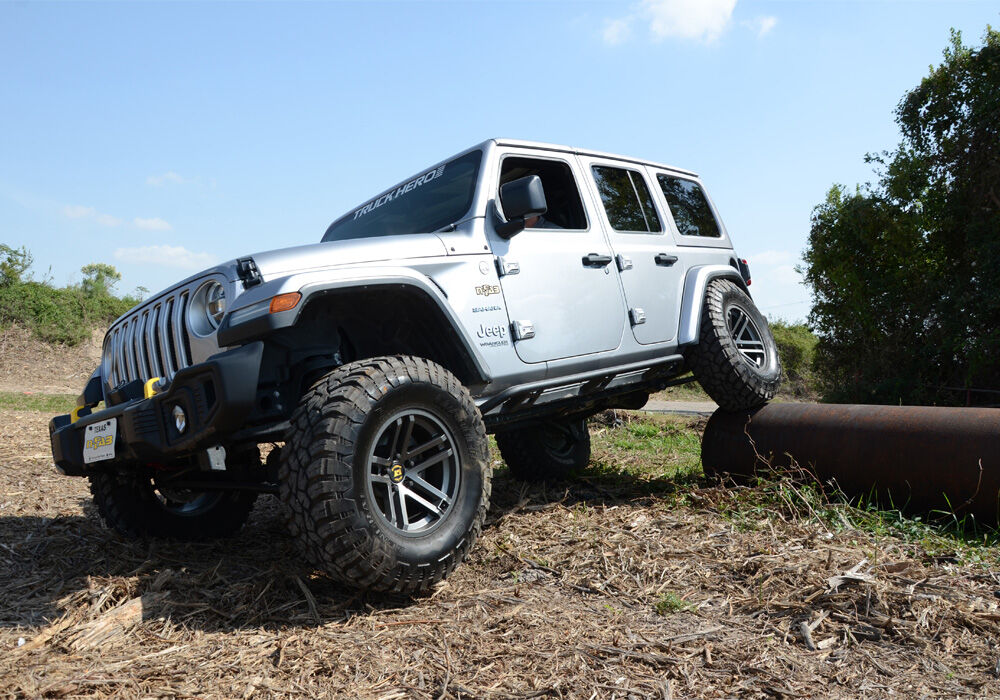 TrailSlider Step System Cab Length (2 Steps per Side) 2018-2026 Jeep Wrangler JL 4-Door Textured Black NFab