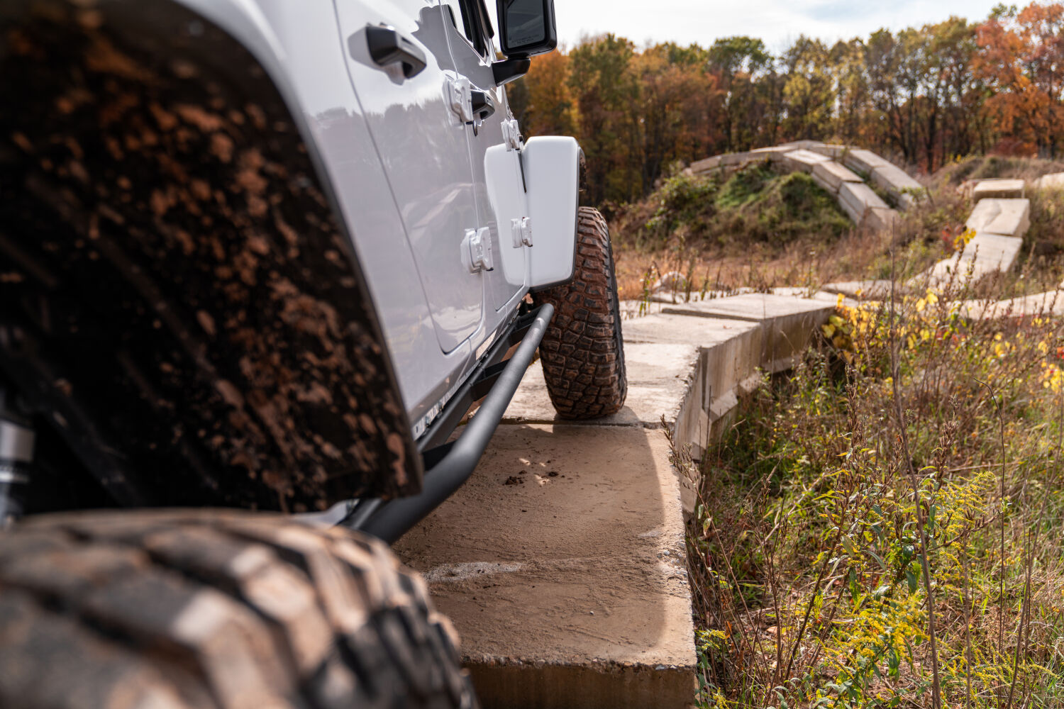 TrailSlider Step System Cab Length (2 Steps per Side) 2020-2025 Jeep Gladiator Textured Black NFab