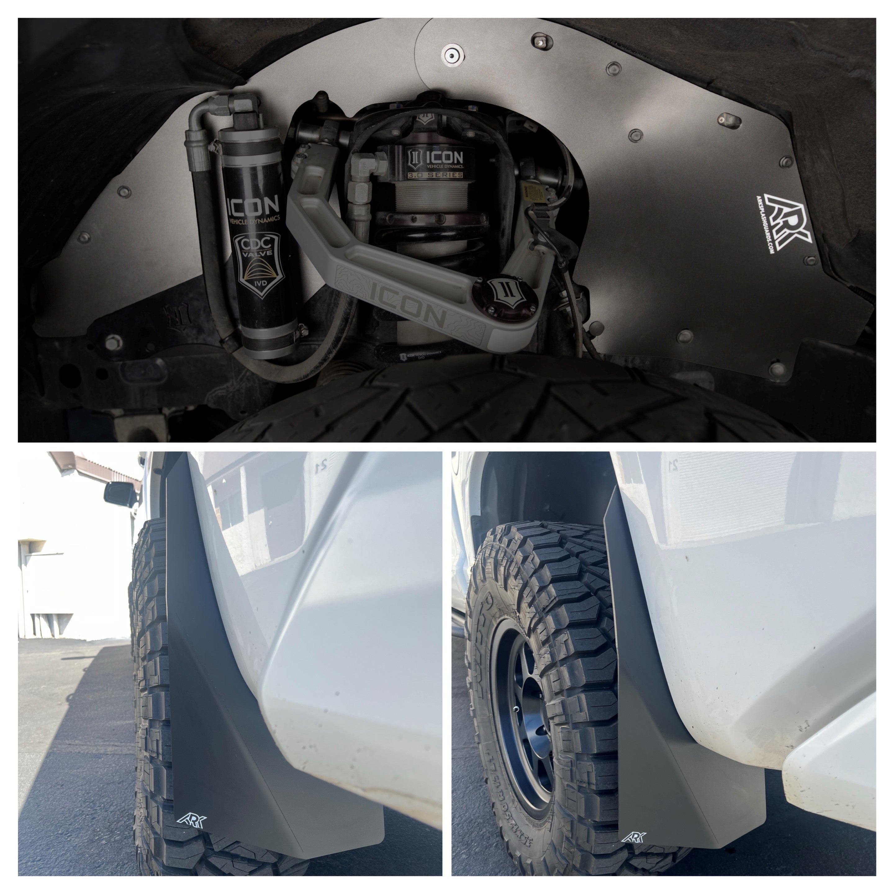 2007-2021 Toyota Tundra TriXpoly bundle featuring suspension components and mud flaps for enhanced offroad performance.