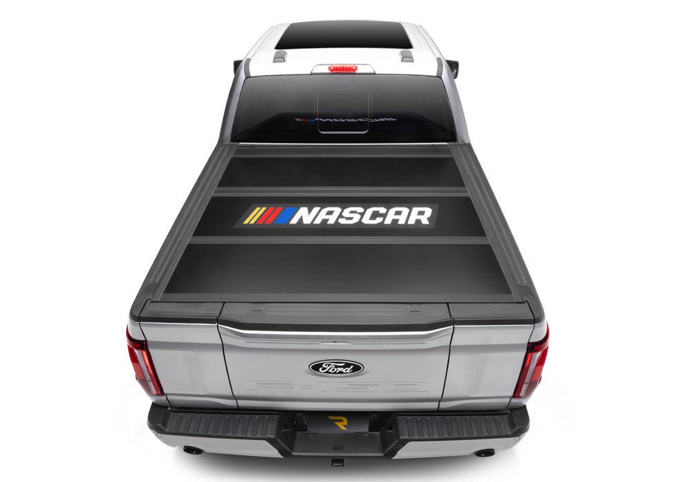 Tonneau Cover RealTruck NASCAR Edition 2019-2027 (New Body Style) Ram 5 Foot 7 Inch Bed Crew Cab Without RamBox Without Multifunction Tailgate Matte Black Finish