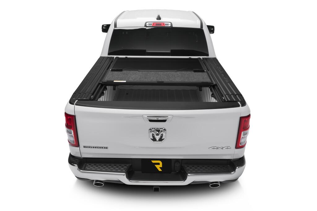 Tonneau Cover Ultra Flex 2019-2026 (New Body Style) Ram 5 Foot 7 Inch Bed Crew Cab With RamBox Without Black Track System Black Textured UnderCover