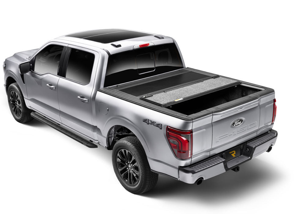 Tonneau Cover RealTruck NASCAR Edition 2022-2026 Toyota Tundra 5 Foot 7 Inch Bed With Or Without Deck Rail System Without Trail Special Edition Storage Boxes Matte Black Finish