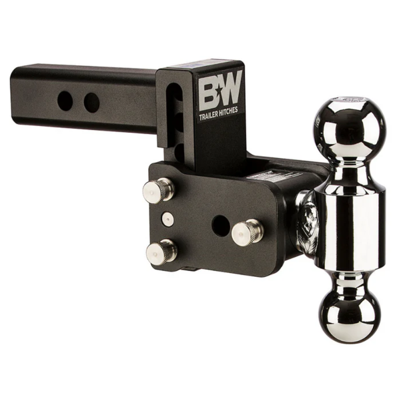 B&W Trailer Hitches Dual Ball Mount Hitches 2" Adj Ball Mount 3" Drop/3-1/2" Rise, Black Model TS10033B