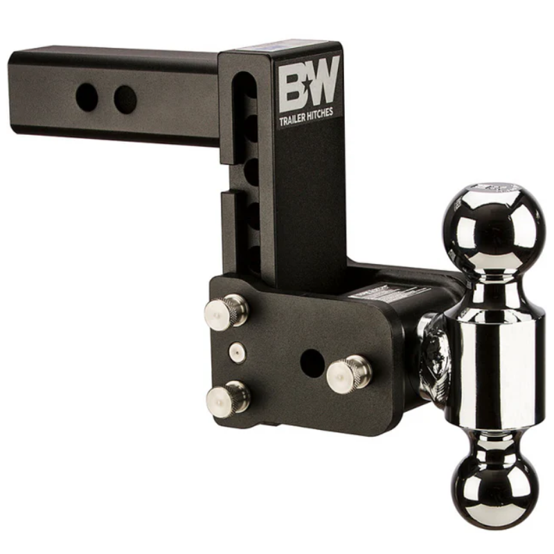 B&W Trailer Hitches Dual Ball Mount Hitches 2" Adj Ball Mount 5" Drop/5-1/2" Rise, Black Model TS10038B