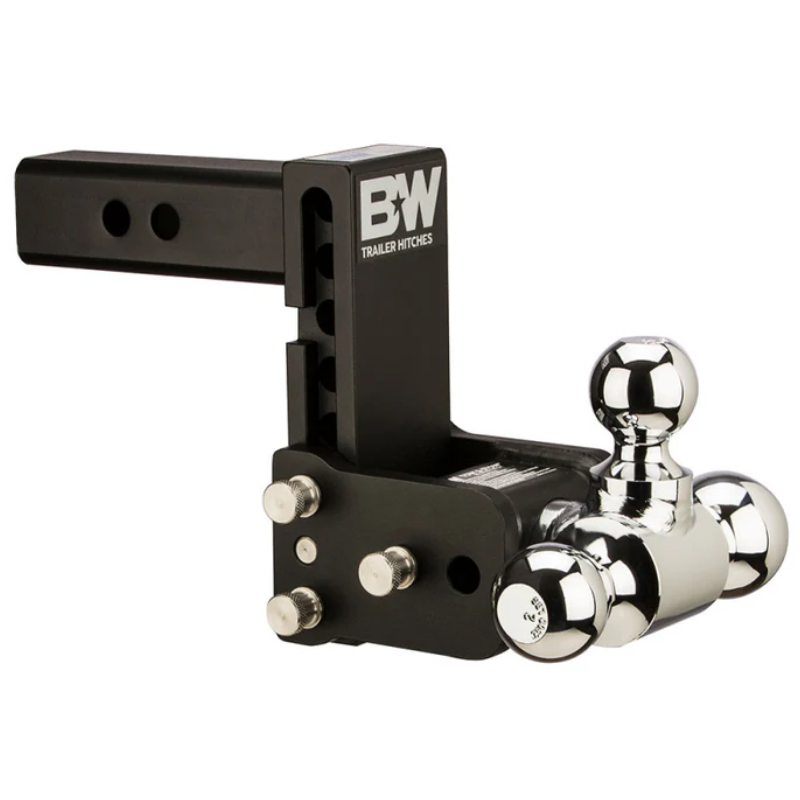 B&W Trailer Hitches Tri-Ball Mount Hitches 2" Adj Ball Mount 5" Drop/5-1/2" Rise, Black Model TS10048B